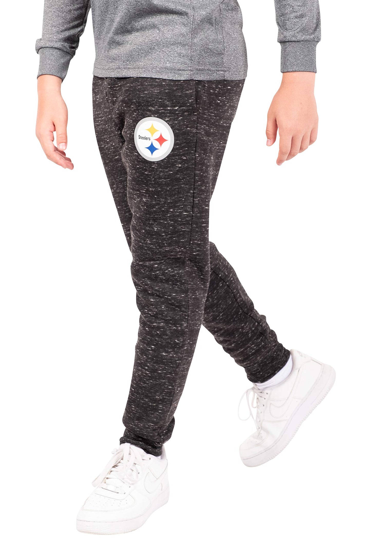 Ultra Game NFL Pittsburgh Steelers Youth Extra Soft Black Snow Fleece Jogger Sweatpants|Pittsburgh Steelers - UltraGameShop