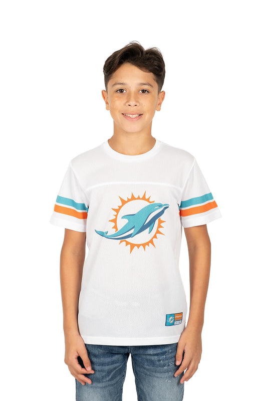 Ultra Game NFL Miami Dolphins Youth Mesh Vintage Jersey Tee Shirt|Miami Dolphins - UltraGameShop