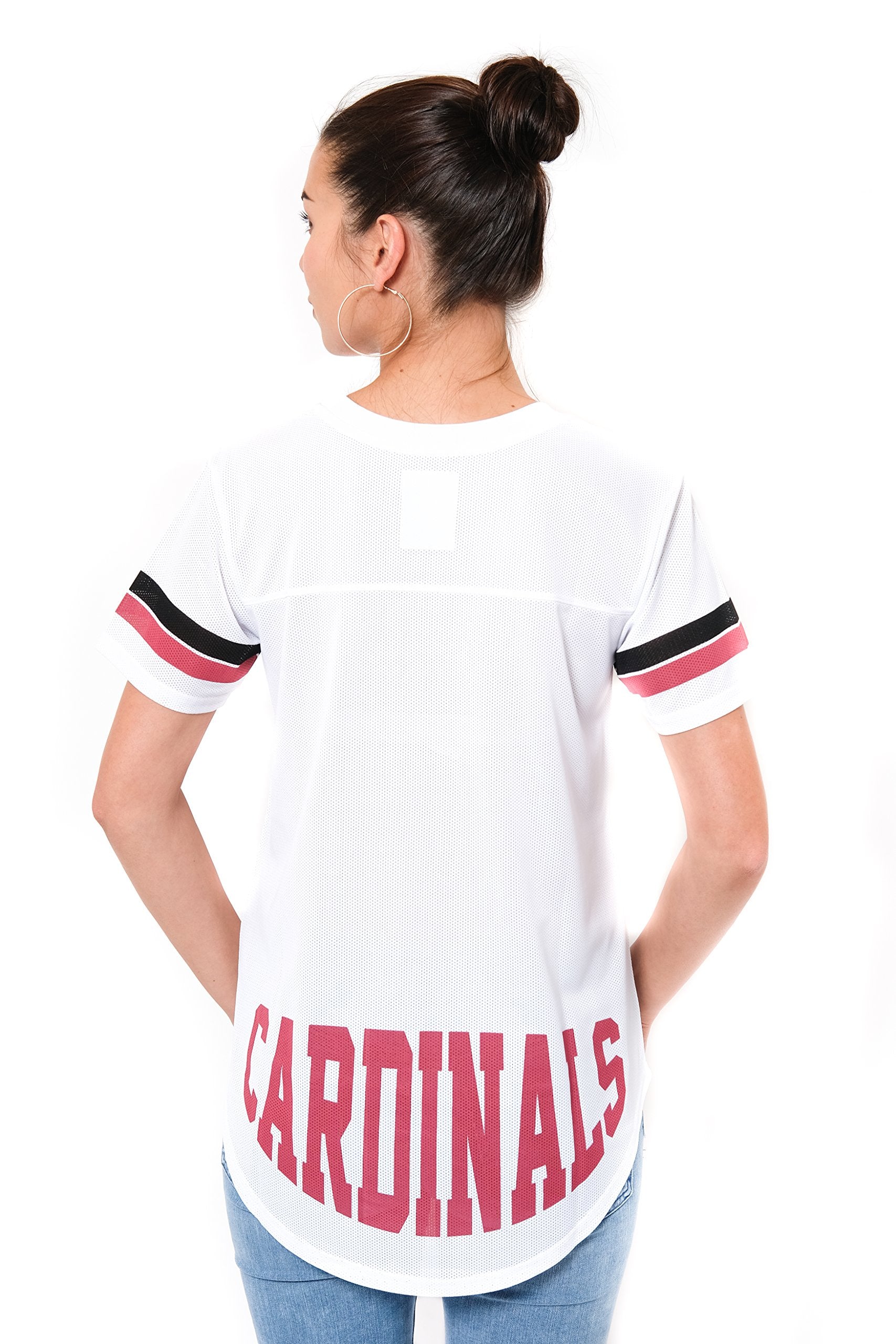 Ultra Game NFL Arizona Cardinals Womens Soft Mesh Jersey Varsity Tee Shirt|Arizona Cardinals - UltraGameShop