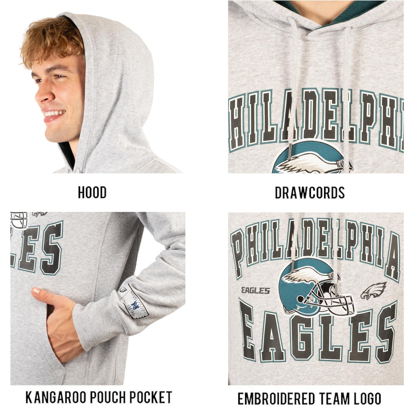 Ultra Game NFL Philadelphia Eagles Mens Ultimate Quality Super Soft Hoodie Sweatshirt|Philadelphia Eagles - UltraGameShop