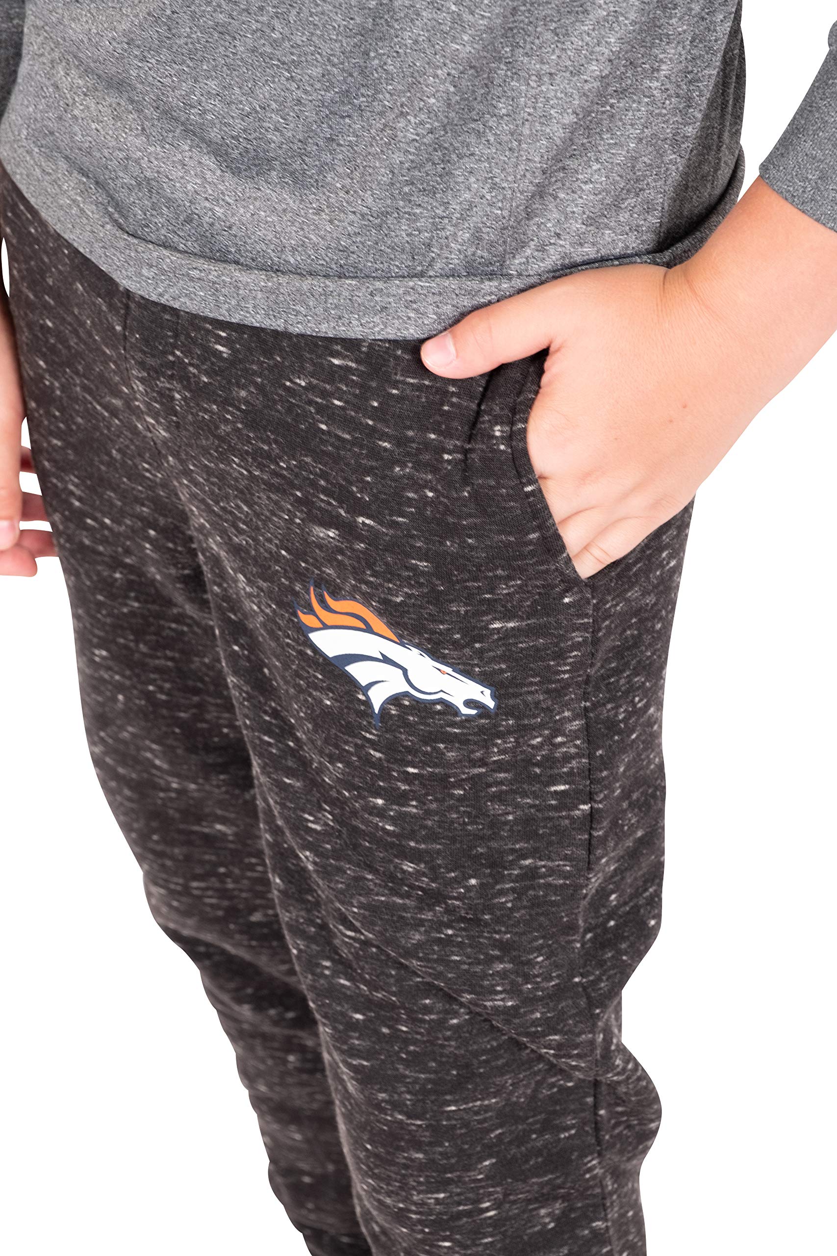 Ultra Game NFL Denver Broncos Youth Extra Soft Black Snow Fleece Jogger Sweatpants|Denver Broncos - UltraGameShop