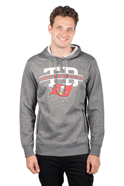 Ultra Game NFL Tampa Bay Buccaneers Mens Soft Fleece Hoodie Pullover Sweatshirt With Zipper Pockets|Tampa Bay Buccaneers