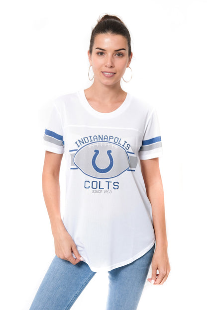 Ultra Game NFL Indianapolis Colts Womens Soft Mesh Jersey Varsity Tee Shirt|Indianapolis Colts - UltraGameShop