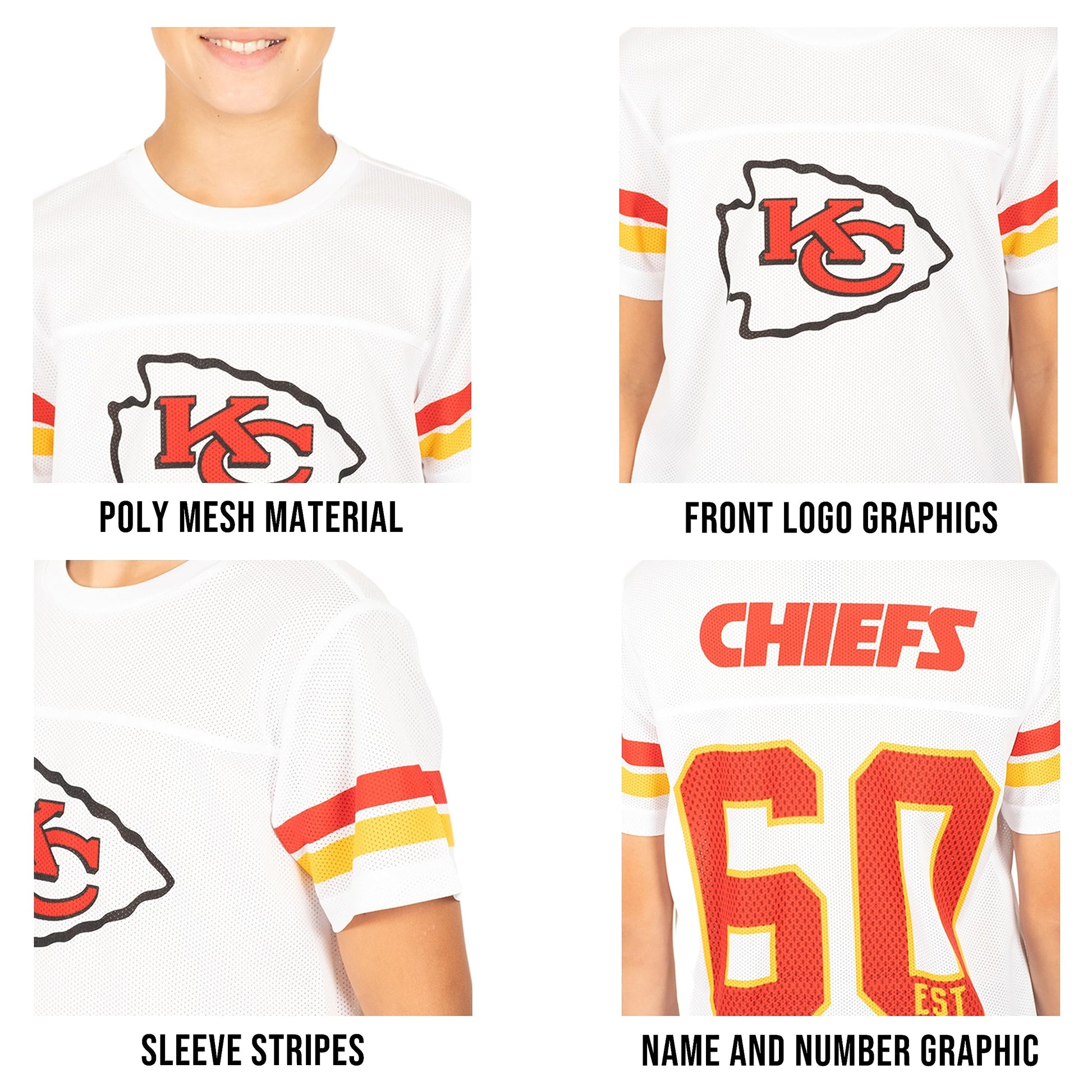 Ultra Game NFL Kansas City Chiefs Youth Mesh Vintage Jersey Tee Shirt|Kansas City Chiefs - UltraGameShop