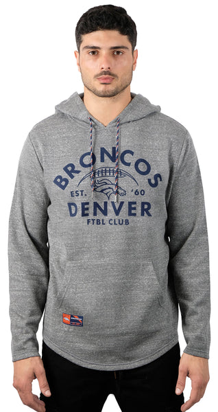 Ultra Game NFL Denver Broncos Mens Vintage Super Soft Fleece Pullover Hoodie|Denver Broncos