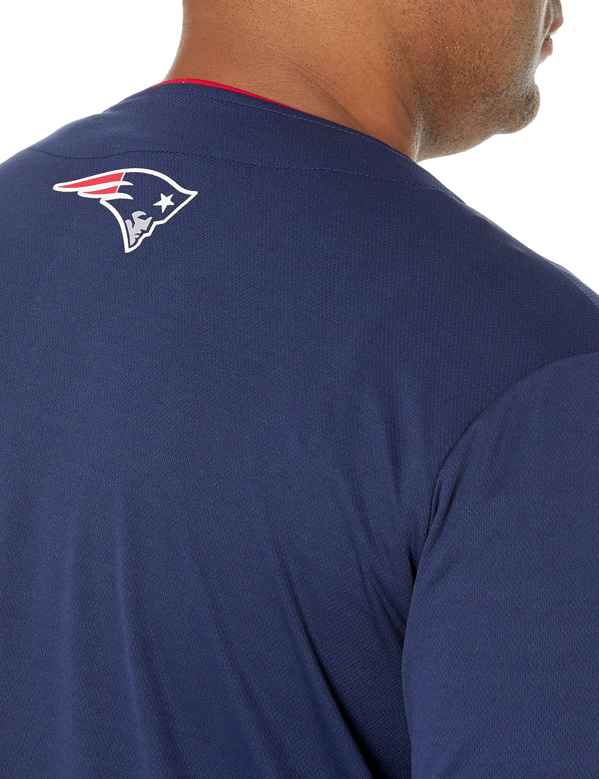 Ultra Game NFL New England Patriots Mens Game Day Button Down Baseball Mesh Jersey Shirt|New England Patriots