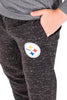 Ultra Game NFL Pittsburgh Steelers Youth Extra Soft Black Snow Fleece Jogger Sweatpants|Pittsburgh Steelers