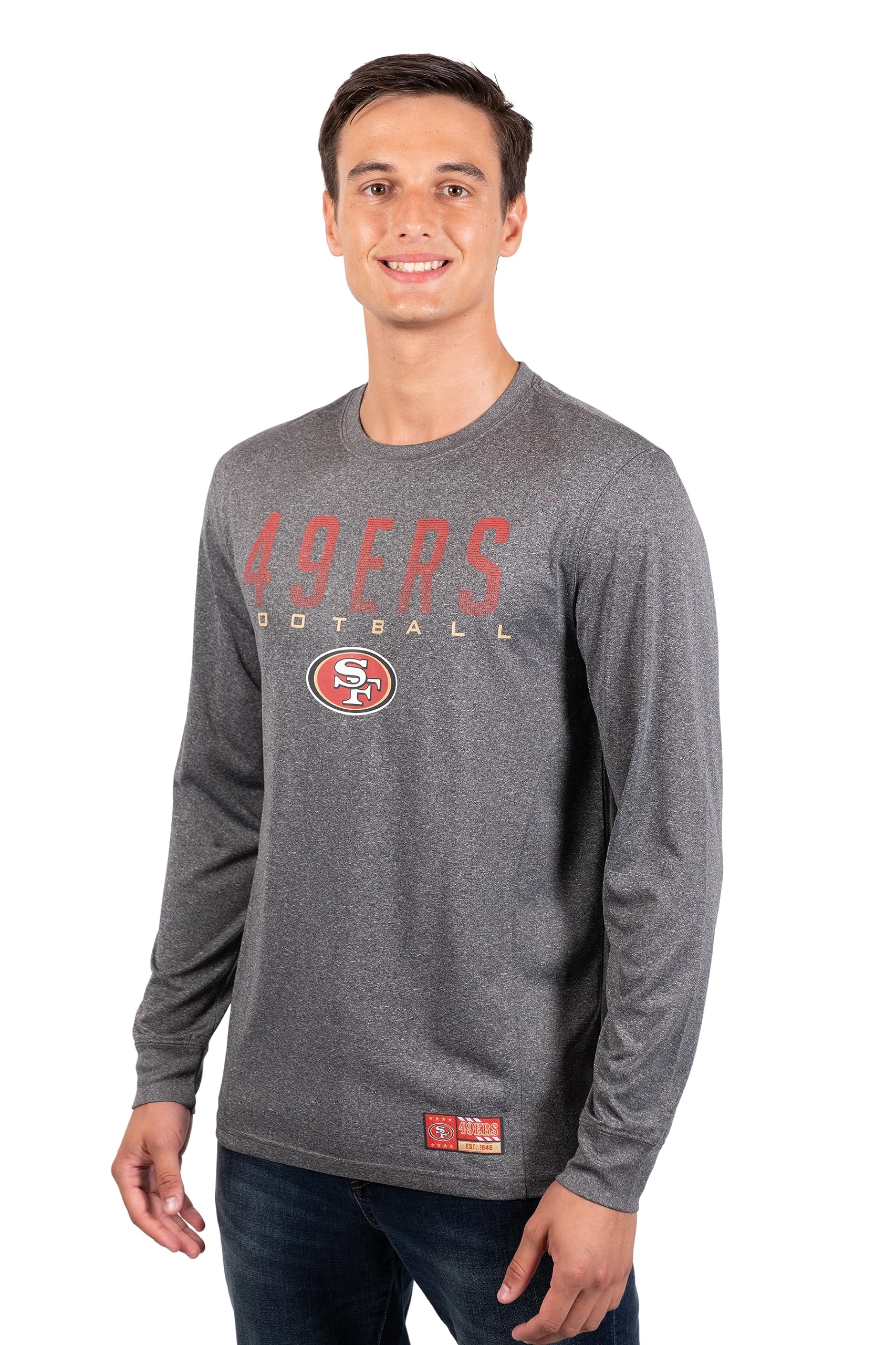 Ultra Game NFL San Francisco 49ers Mens Active Quick Dry Long Sleeve T-Shirt|San Francisco 49ers