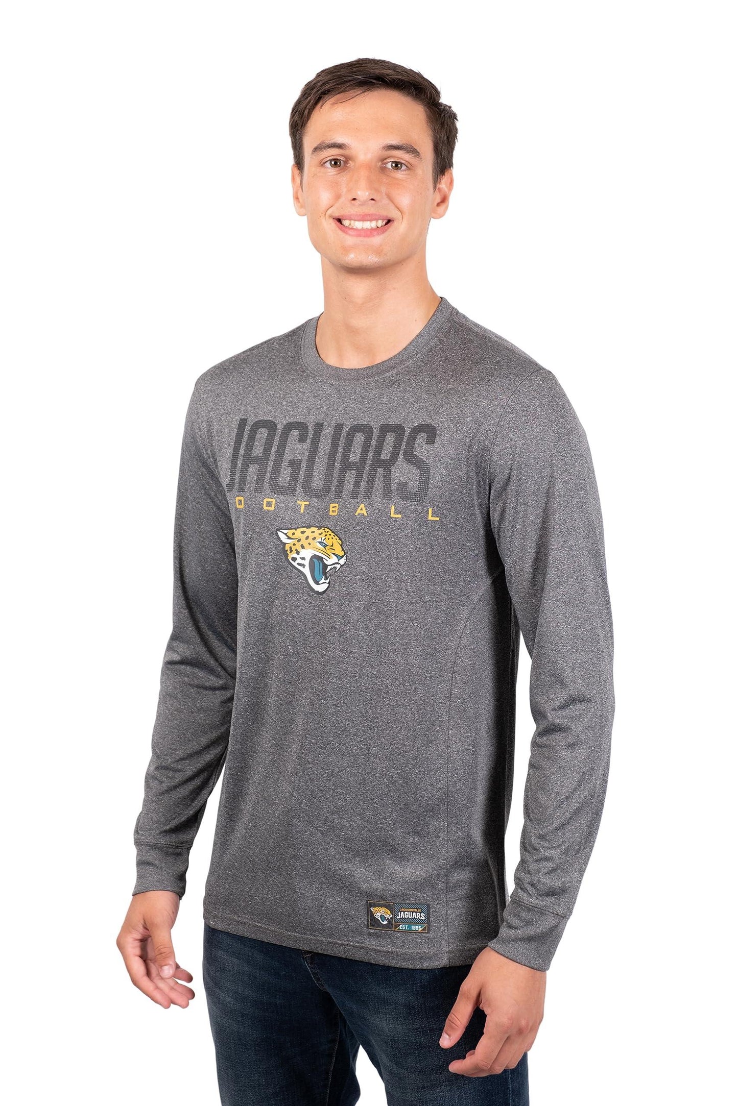 Ultra Game NFL Jacksonville Jaguars Mens Active Quick Dry Long Sleeve T-Shirt|Jacksonville Jaguars - UltraGameShop