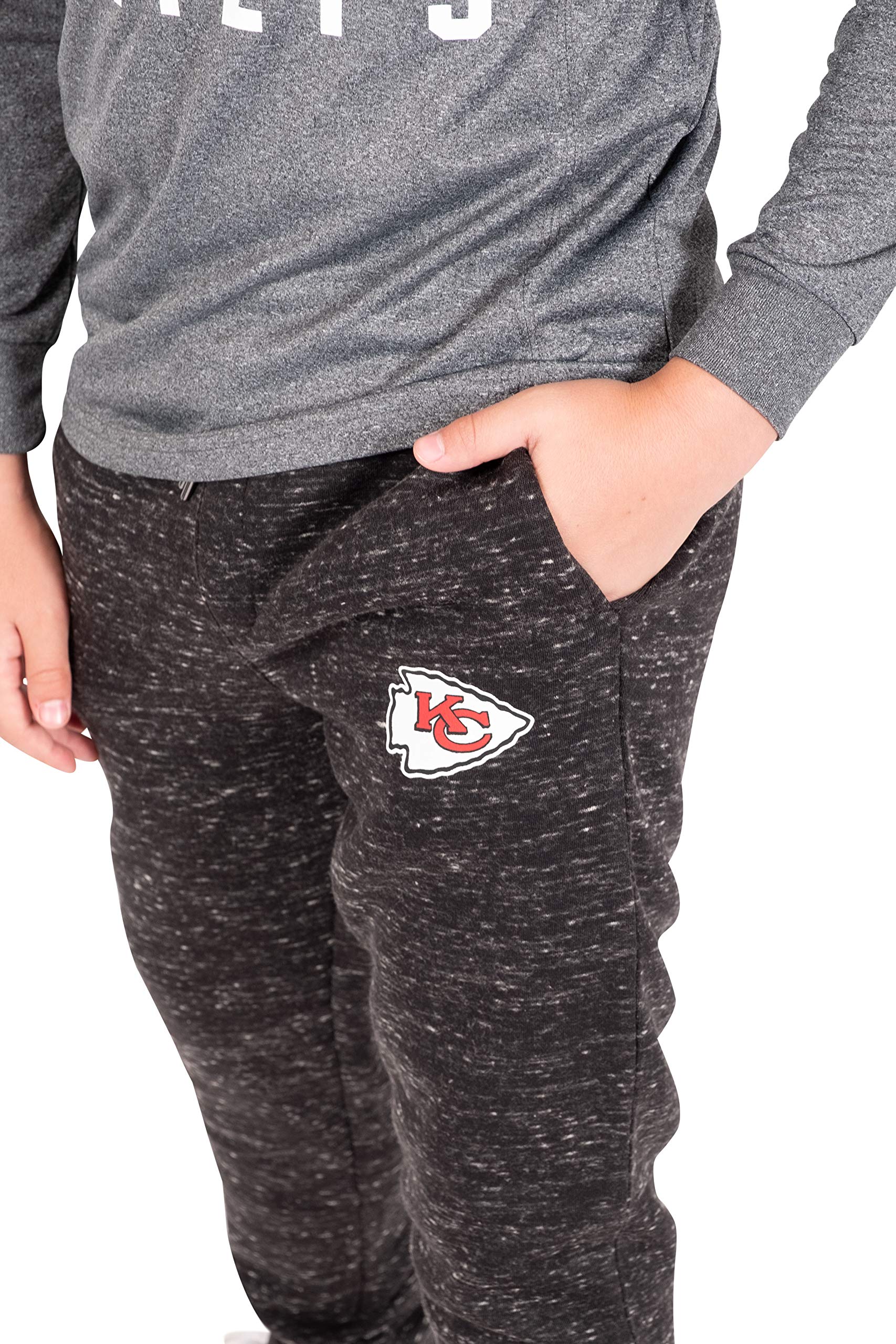 Ultra Game NFL Kansas City Chiefs Youth Extra Soft Black Snow Fleece Jogger Sweatpants|Kansas City Chiefs - UltraGameShop