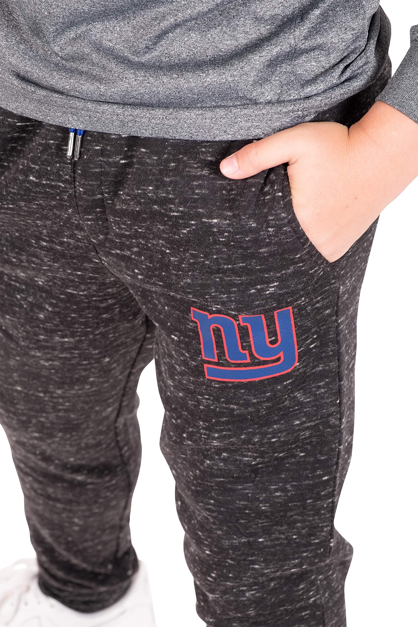Ultra Game NFL New York Giants Youth Extra Soft Black Snow Fleece Jogger Sweatpants|New York Giants