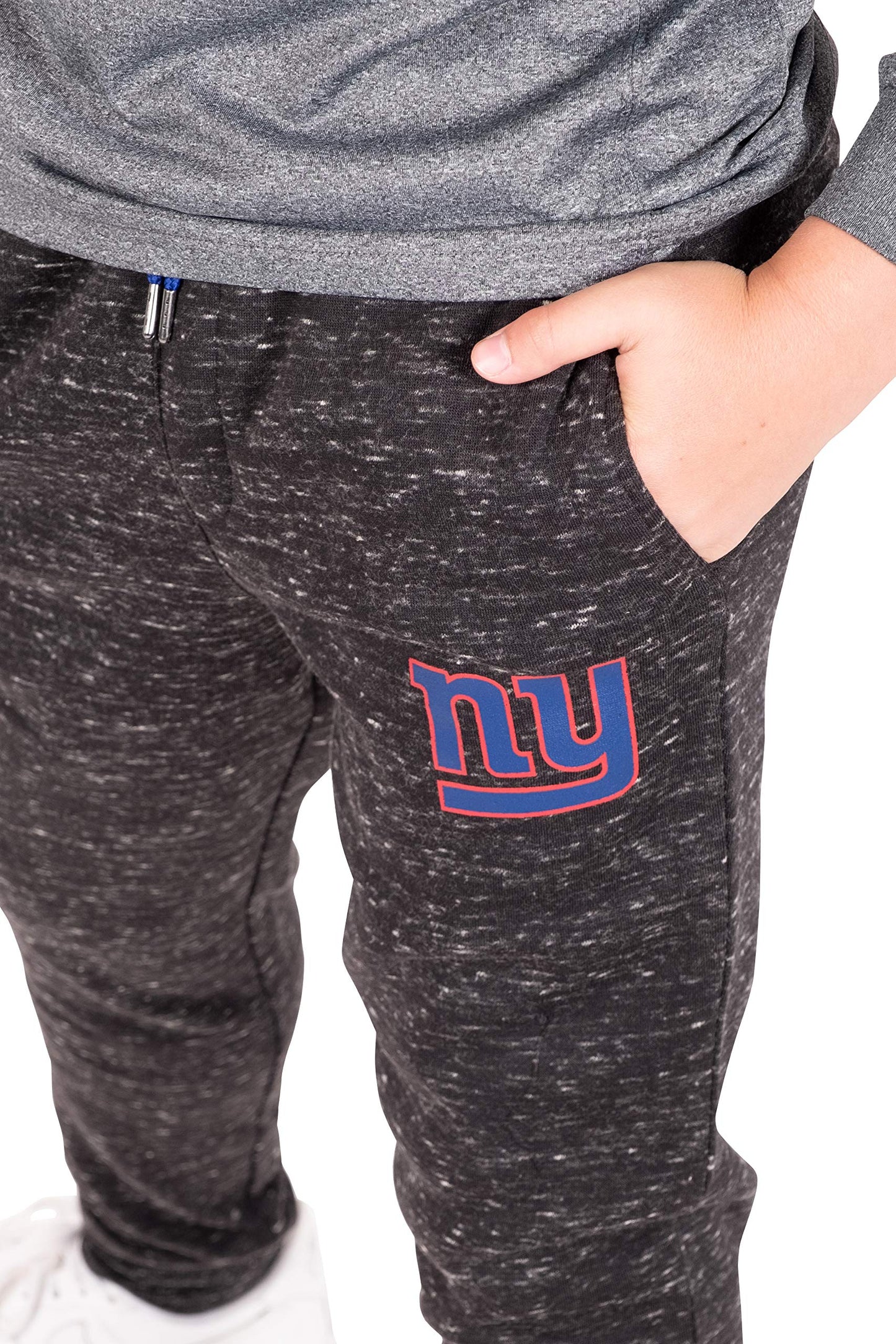 Ultra Game NFL New York Giants Youth Extra Soft Black Snow Fleece Jogger Sweatpants|New York Giants - UltraGameShop