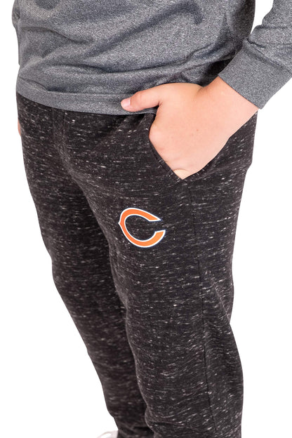 Ultra Game NFL Chicago Bears Youth Extra Soft Black Snow Fleece Jogger Sweatpants|Chicago Bears - UltraGameShop