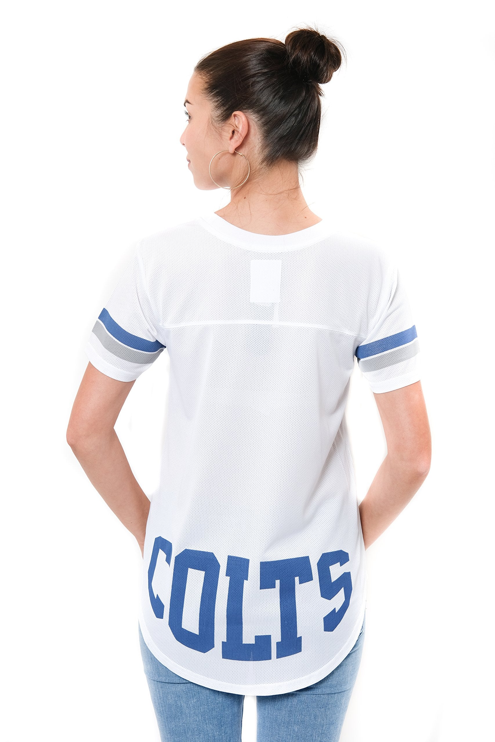 Ultra Game NFL Indianapolis Colts Womens Soft Mesh Jersey Varsity Tee Shirt|Indianapolis Colts - UltraGameShop