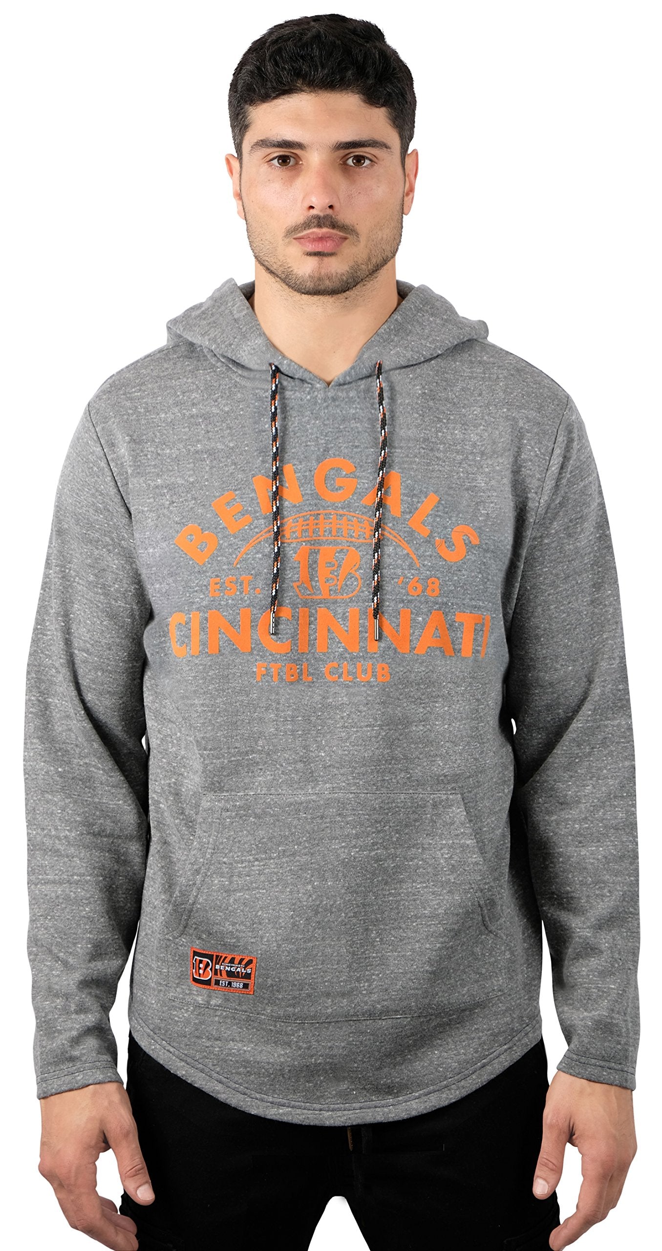 Ultra Game NFL Cincinnati Bengals Mens Vintage Super Soft Fleece Pullover Hoodie|Cincinnati Bengals