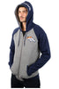 Ultra Game NFL Denver Broncos Mens Full Zip Soft Fleece Raglan Hoodie|Denver Broncos