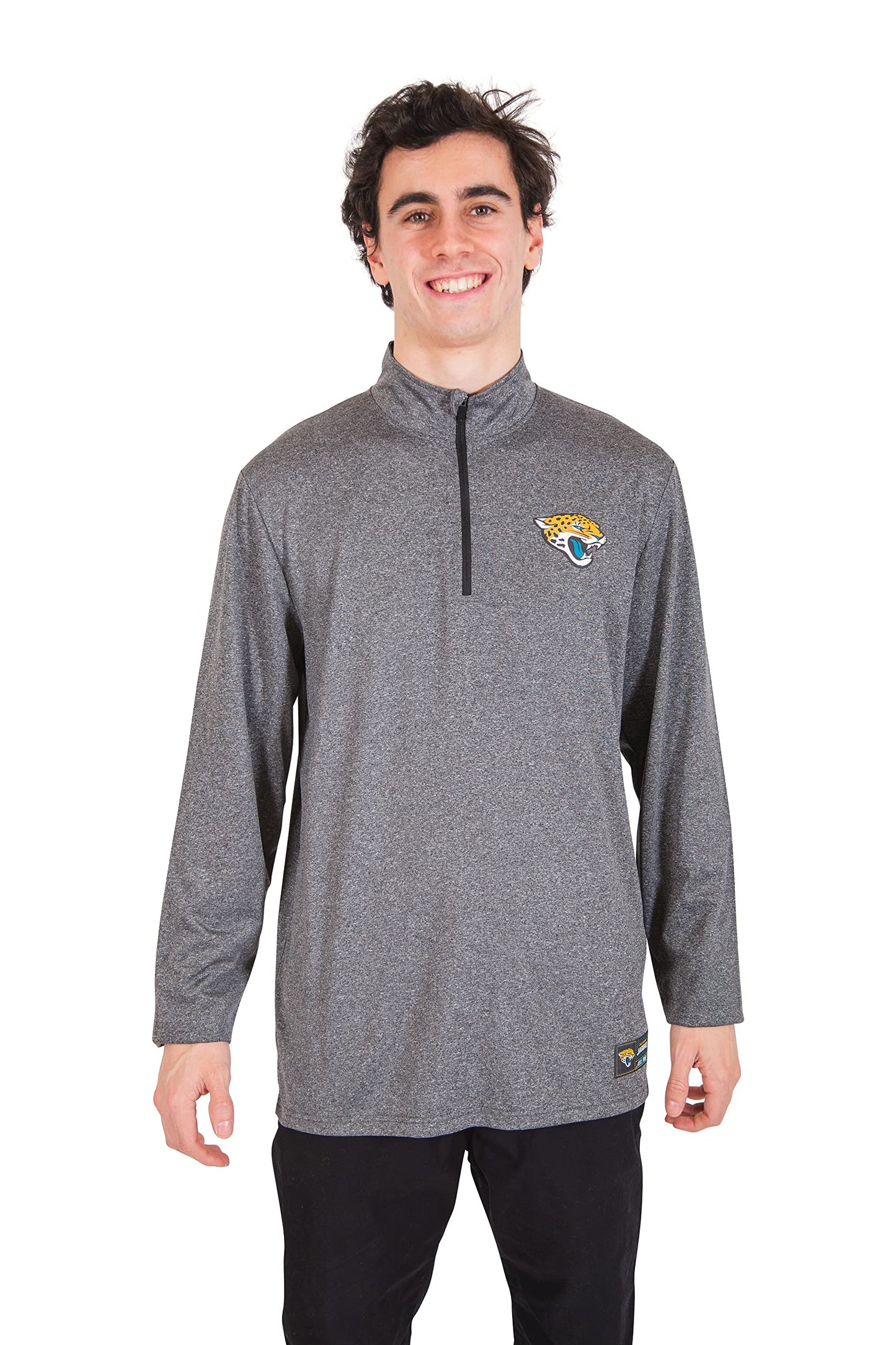 Ultra Game NFL Jacksonville Jaguars Mens Super Soft Quarter Zip Long Sleeve T-Shirt|Jacksonville Jaguars - UltraGameShop