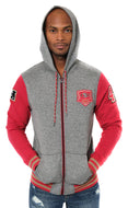 Ultra Game NFL San Francisco 49ers Mens Full Zip Soft Fleece Letterman Varsity Jacket Hoodie|San Francisco 49ers