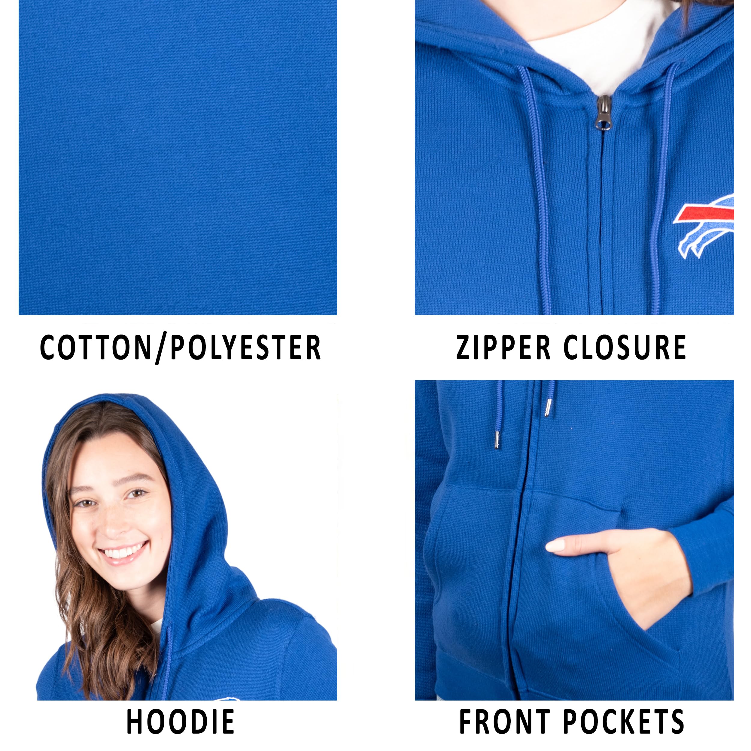 Ultra Game NFL Denver Broncos Womens Full Zip Soft Marl Knit Hoodie Sweatshirt Jacket|Denver Broncos