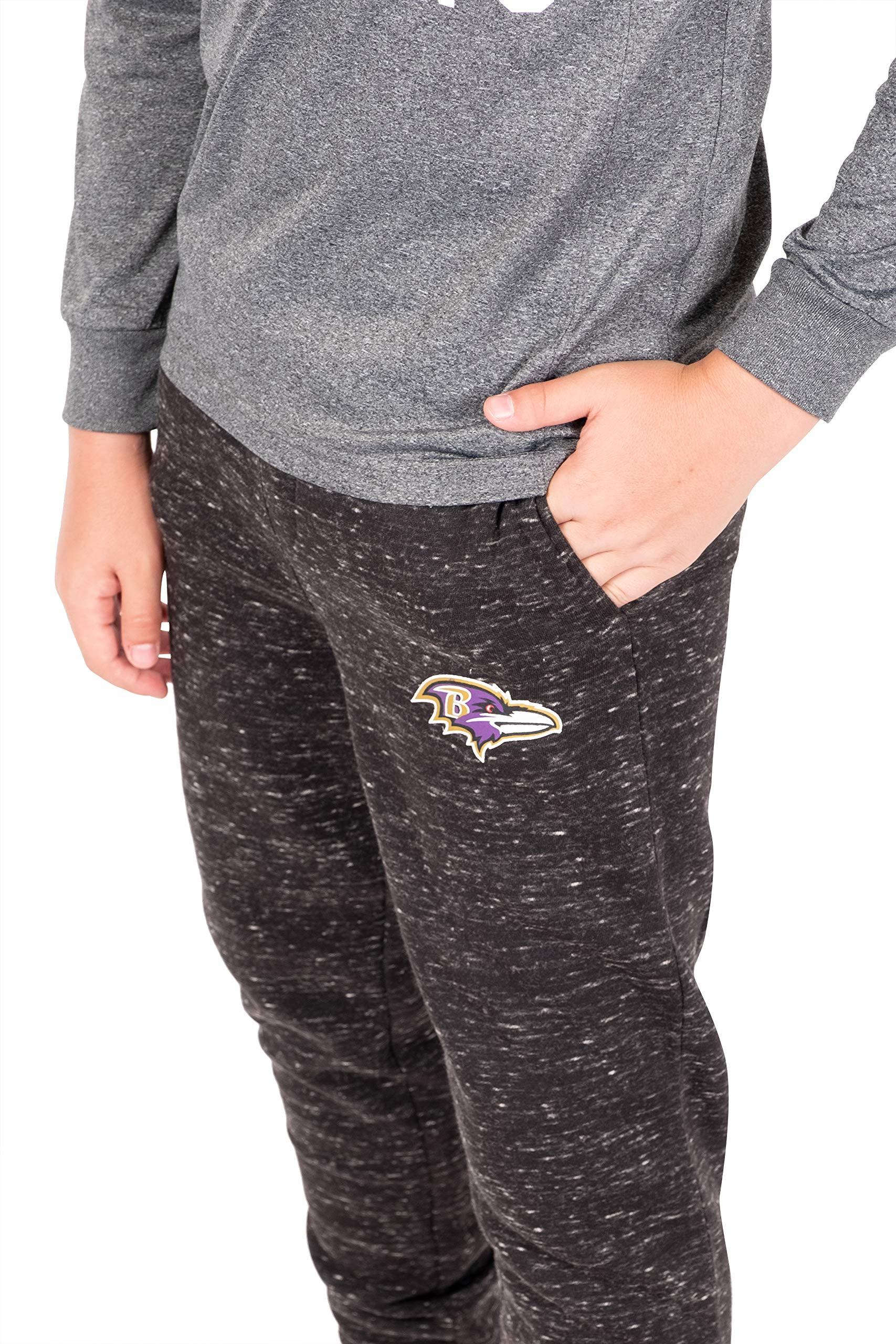 Ultra Game NFL Baltimore Ravens Youth Extra Soft Black Snow Fleece Jogger Sweatpants|Baltimore Ravens - UltraGameShop