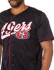 Ultra Game NFL San Francisco 49ers Mens Game Day Button Down Baseball Mesh Jersey Shirt|San Francisco 49ers