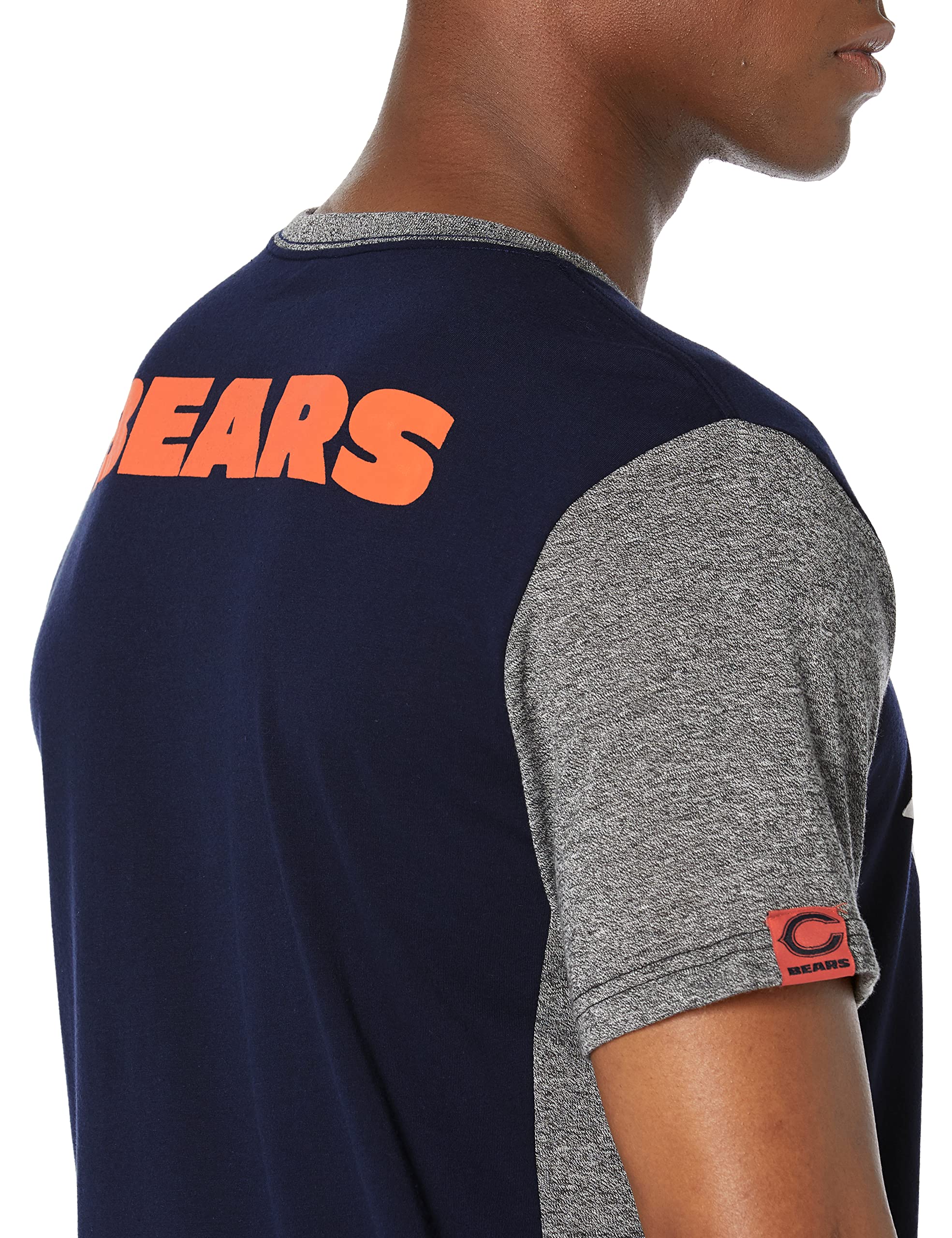 Ultra Game NFL Chicago Bears Mens T-Shirt Raglan Block Short Sleeve Tee Shirt|Chicago Bears