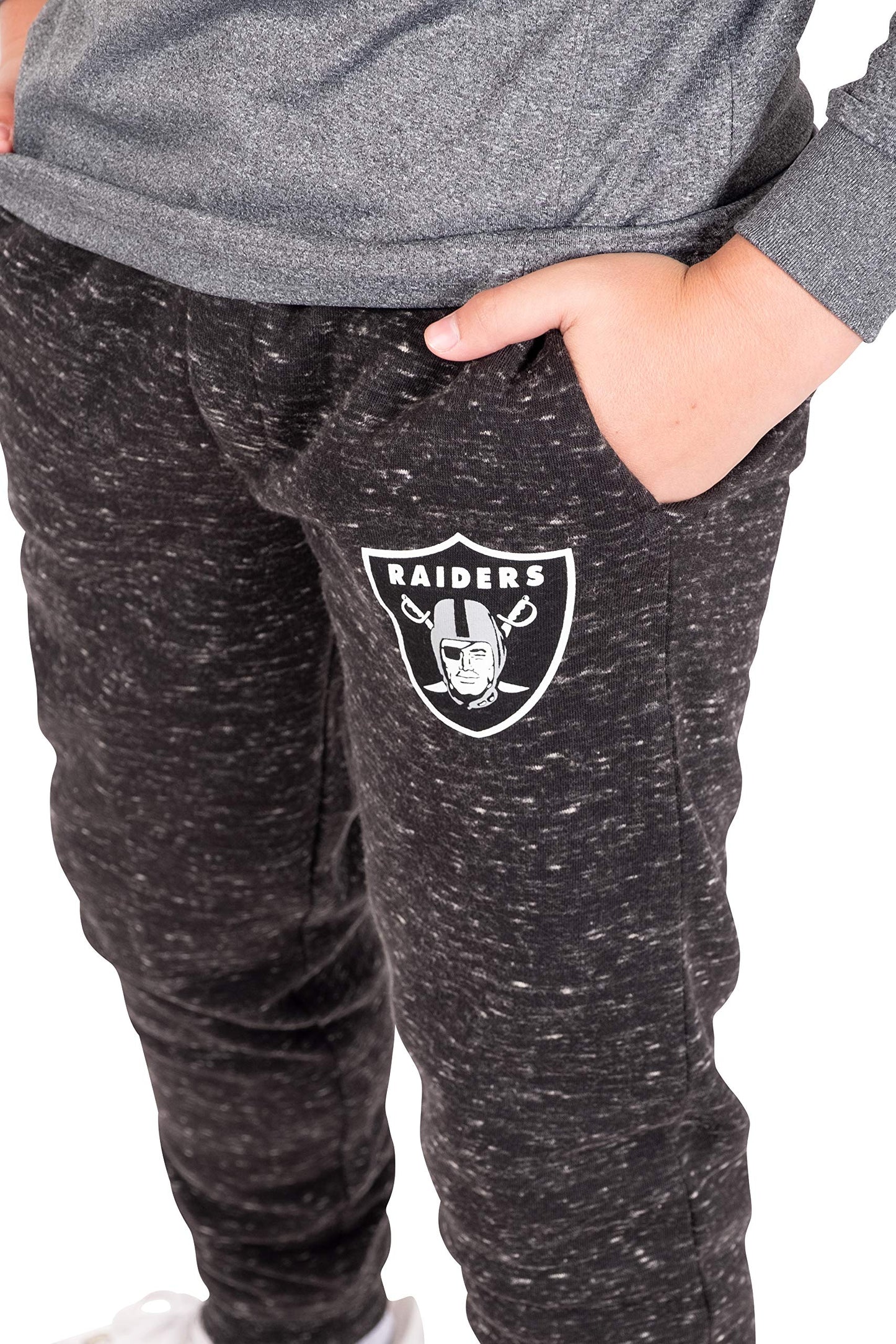 Ultra Game NFL Las Vegas Raiders Youth Extra Soft Black Snow Fleece Jogger Sweatpants|Las Vegas Raiders - UltraGameShop