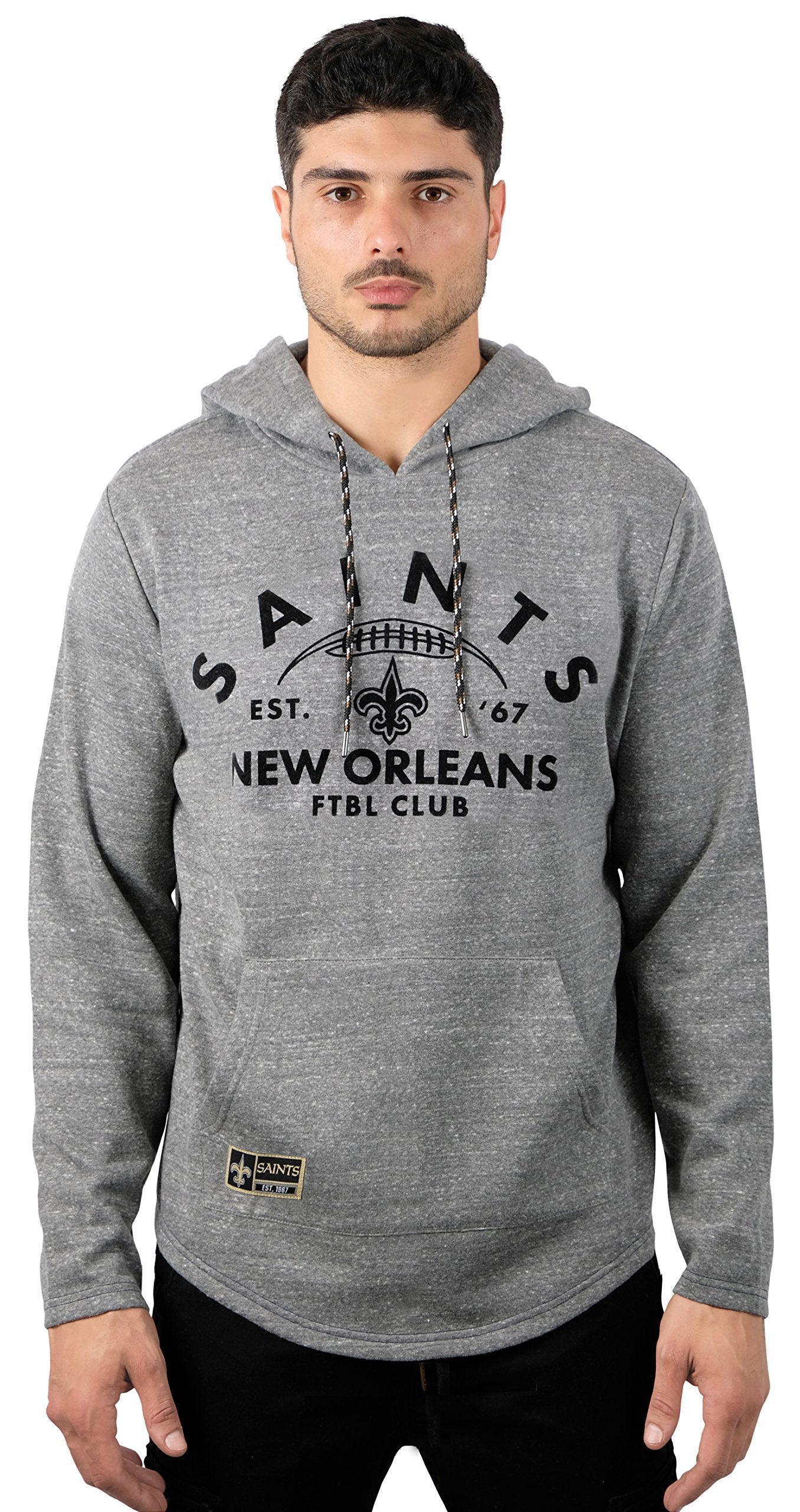 Ultra Game NFL New Orleans Saints Mens Vintage Super Soft Fleece Pullover Hoodie|New Orleans Saints