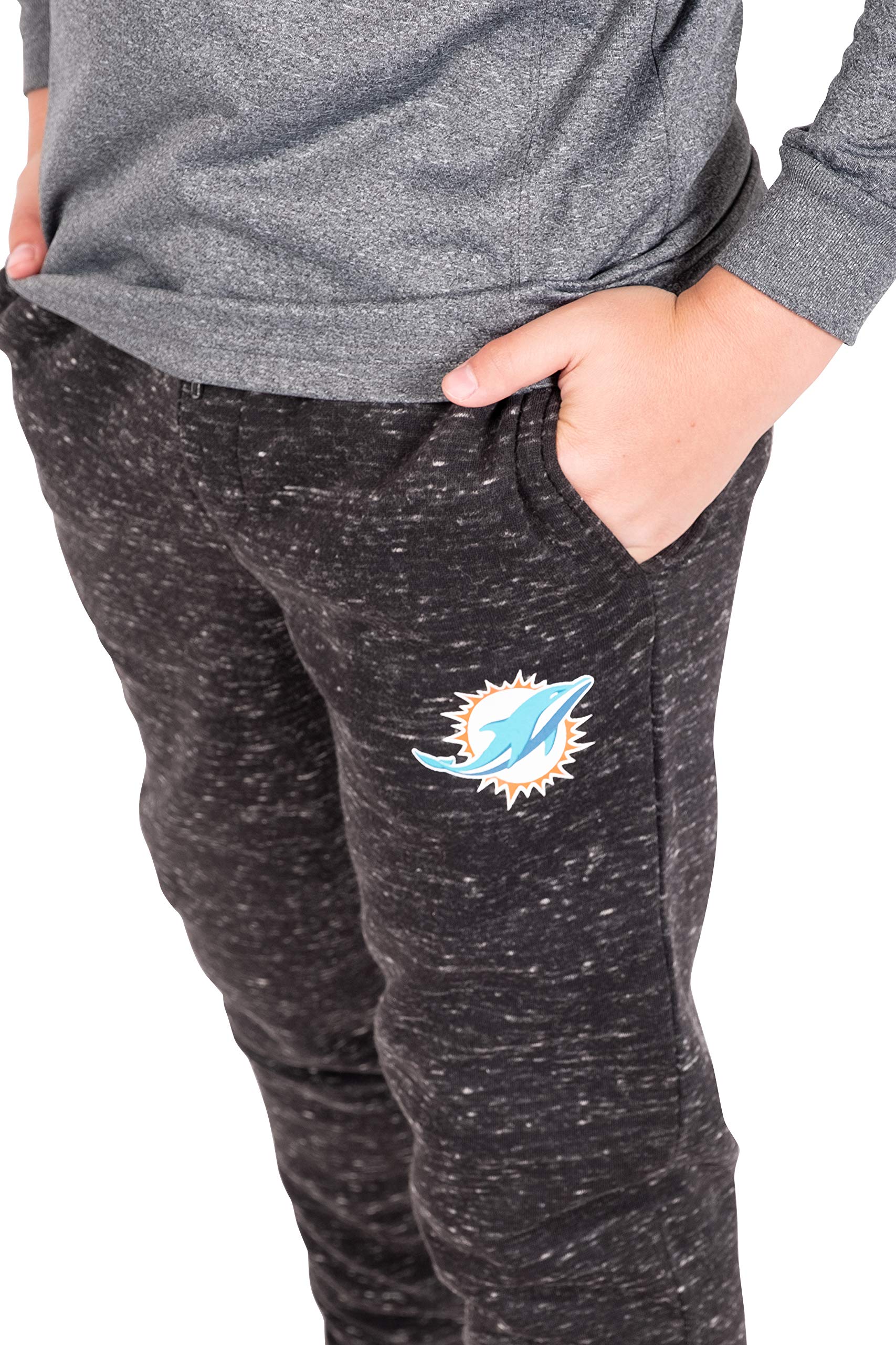 Ultra Game NFL Miami Dolphins Youth Extra Soft Black Snow Fleece Jogger Sweatpants|Miami Dolphins - UltraGameShop