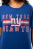 Ultra Game NFL New York Giants Womens Distressed Graphics Soft Crew Neck Tee Shirt|New York Giants