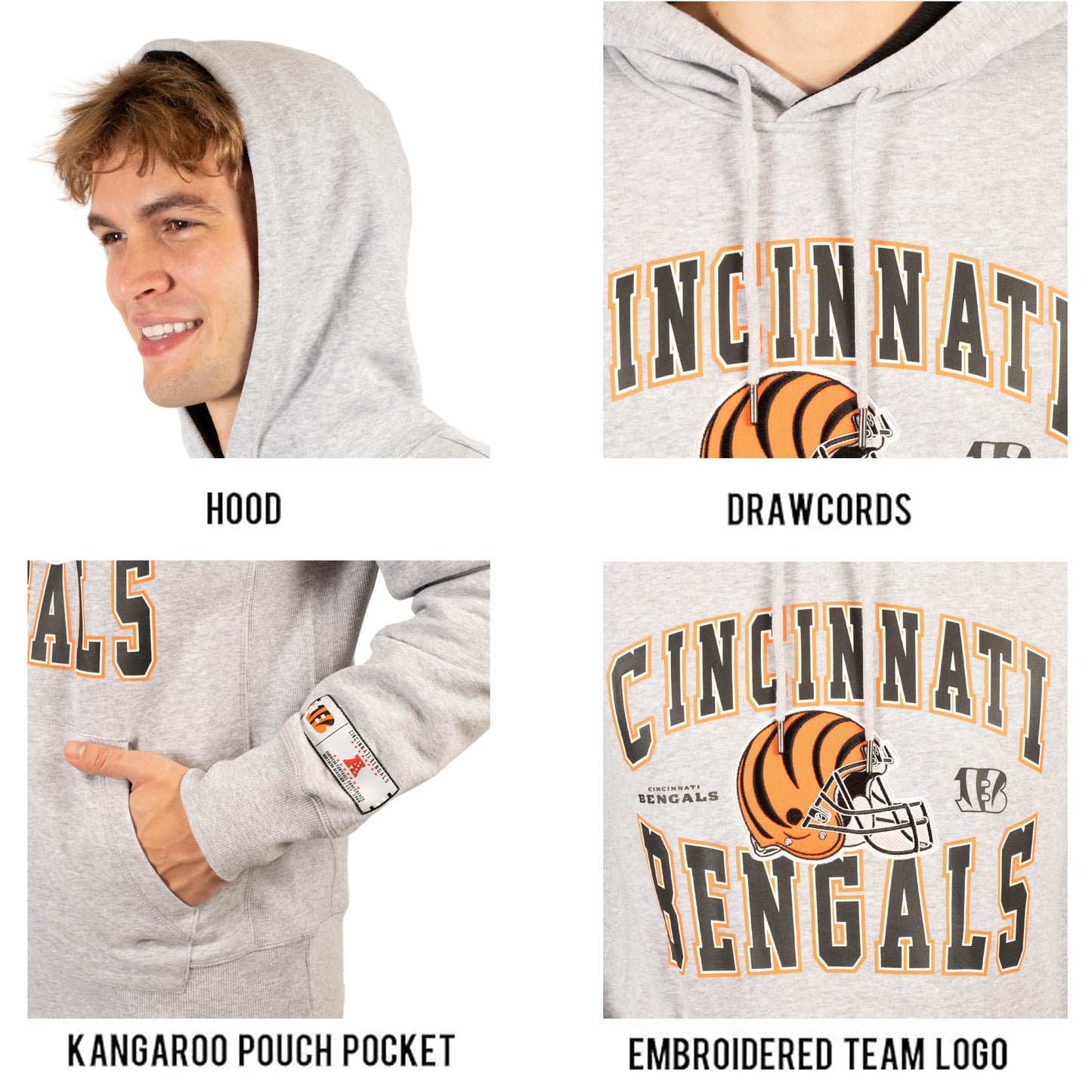 Ultra Game NFL Cincinnati Bengals Mens Ultimate Quality Super Soft Hoodie Sweatshirt|Cincinnati Bengals - UltraGameShop