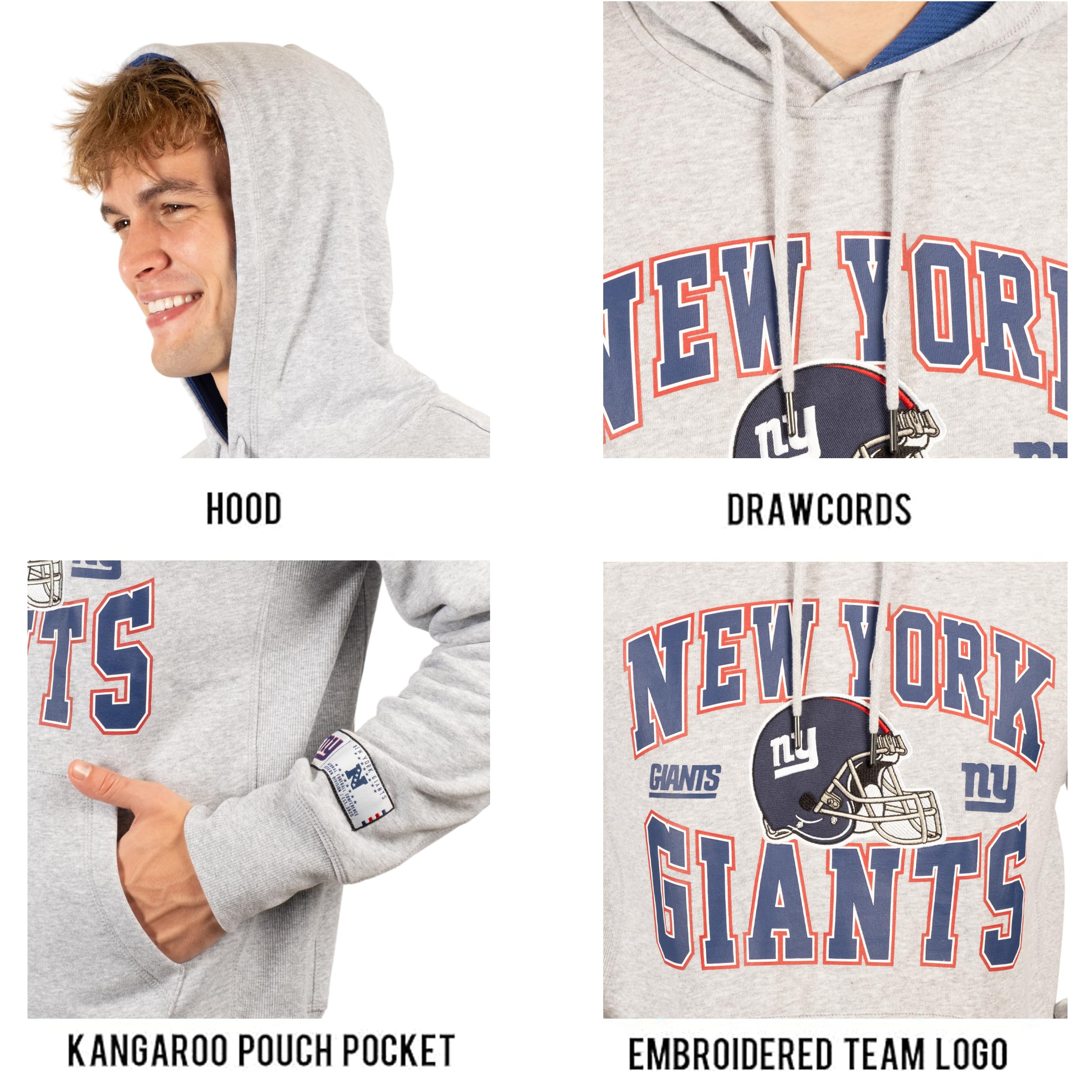 Ultra Game NFL New York Giants Mens Ultimate Quality Super Soft Hoodie Sweatshirt|New York Giants