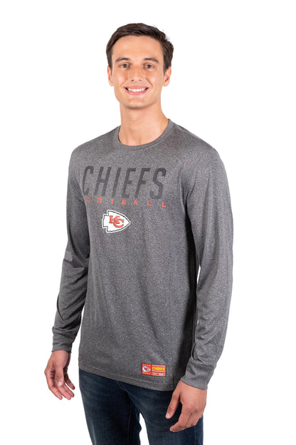 Ultra Game NFL Kansas City Chiefs Mens Active Quick Dry Long Sleeve T-Shirt|Kansas City Chiefs - UltraGameShop