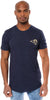Ultra Game NFL Los Angeles Rams Mens Active Basic Space Dye Crew Neck Tee Shirt|Los Angeles Rams
