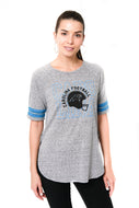 Ultra Game NFL Carolina Panthers Womens Super Soft Modal Vintage Stripe T-Shirt|Carolina Panthers