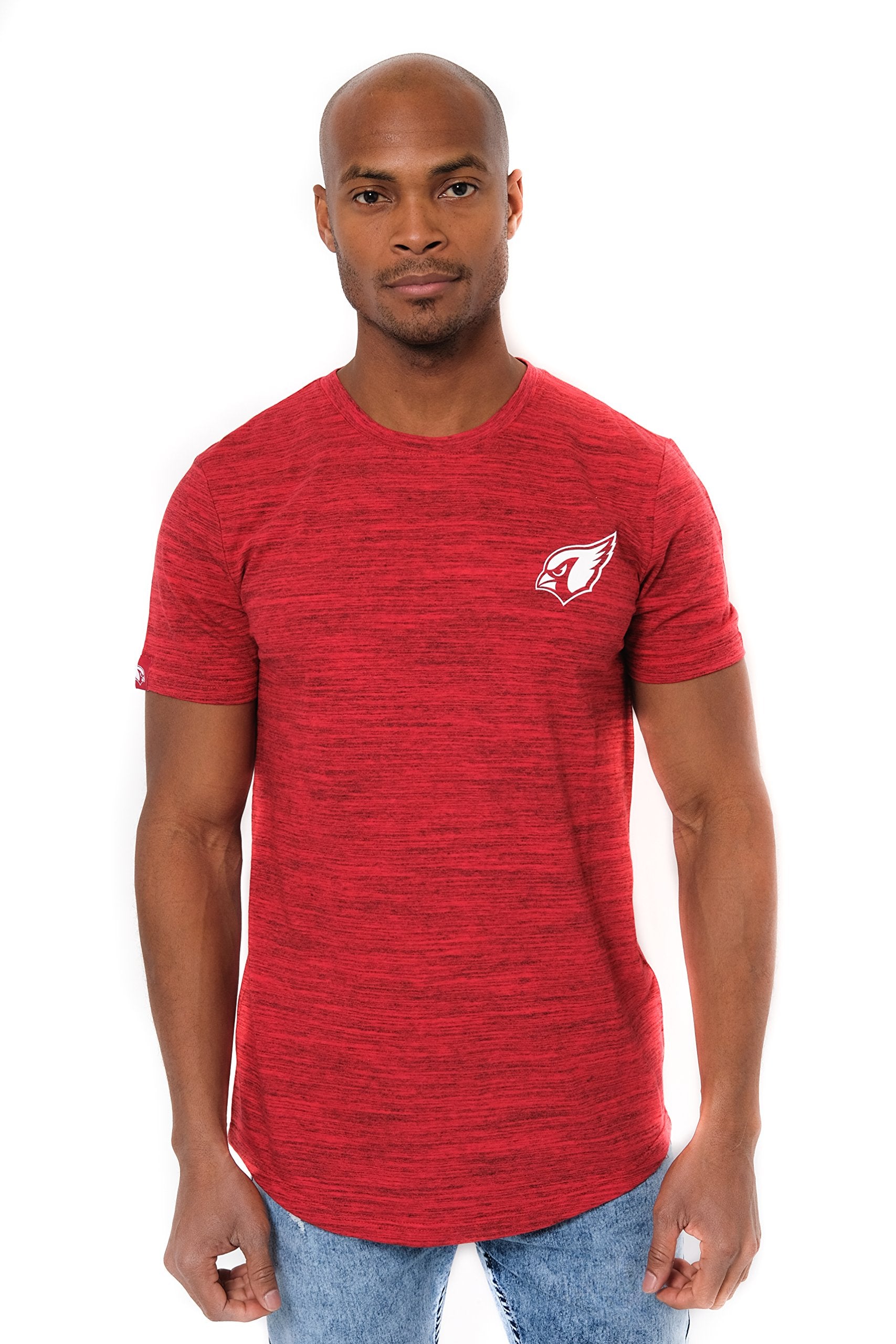 Ultra Game NFL Arizona Cardinals Mens Active Basic Space Dye Crew Neck Tee Shirt|Arizona Cardinals