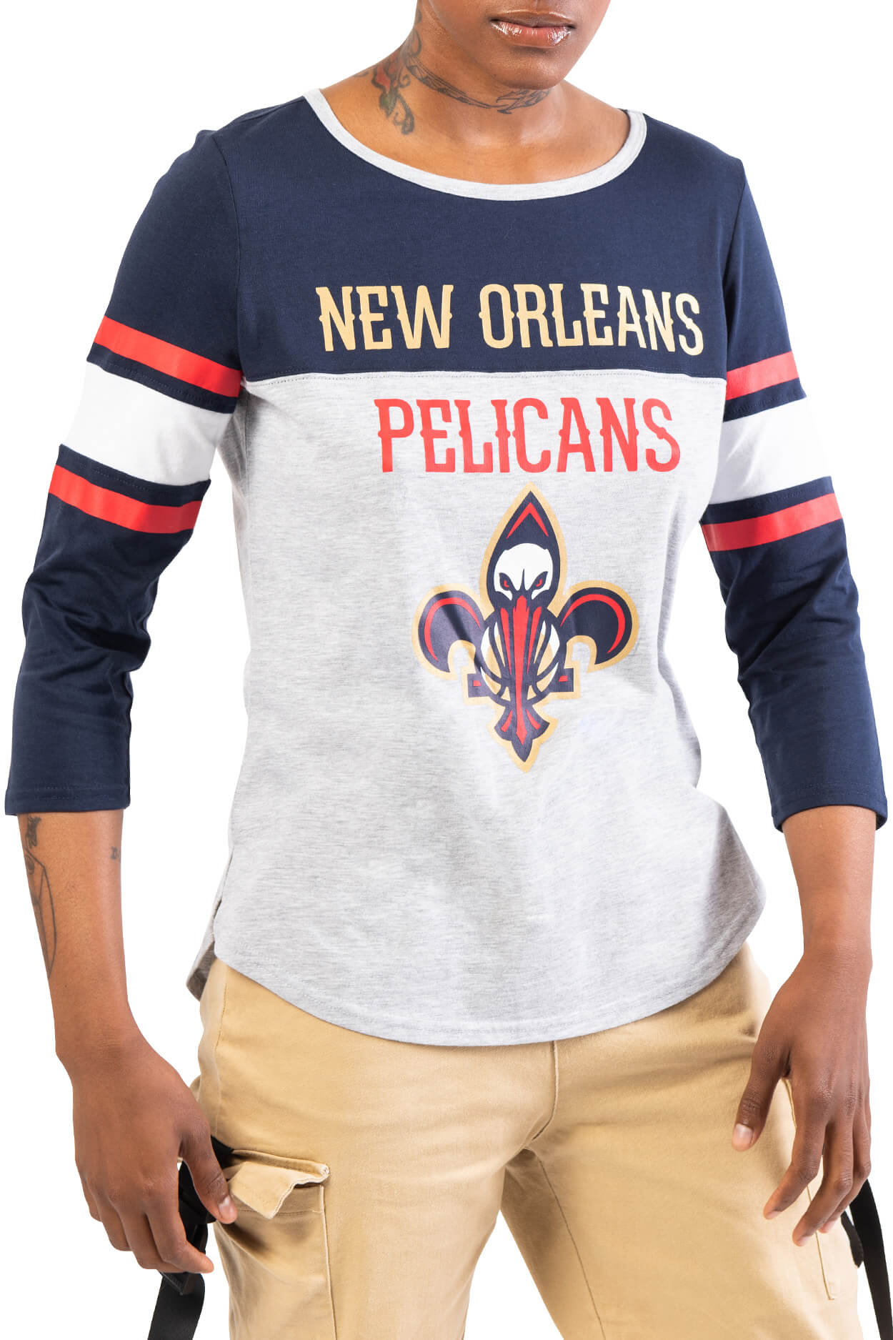 NBA New Orleans Pelicans Women's Baseball Tee|New Orleans Pelicans