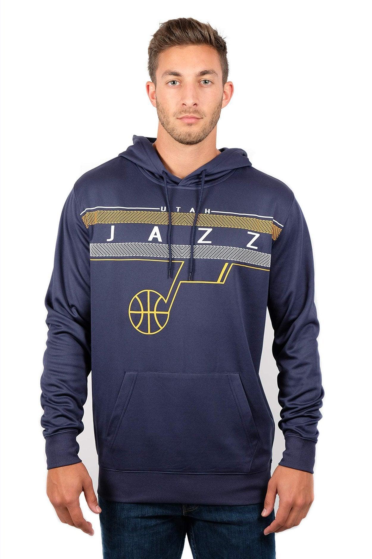 Ultra Game NBA Official Men’s Super Soft Midtown Hoodie Pullover Sweatshirt - Unisex, Utah Jazz|Utah Jazz