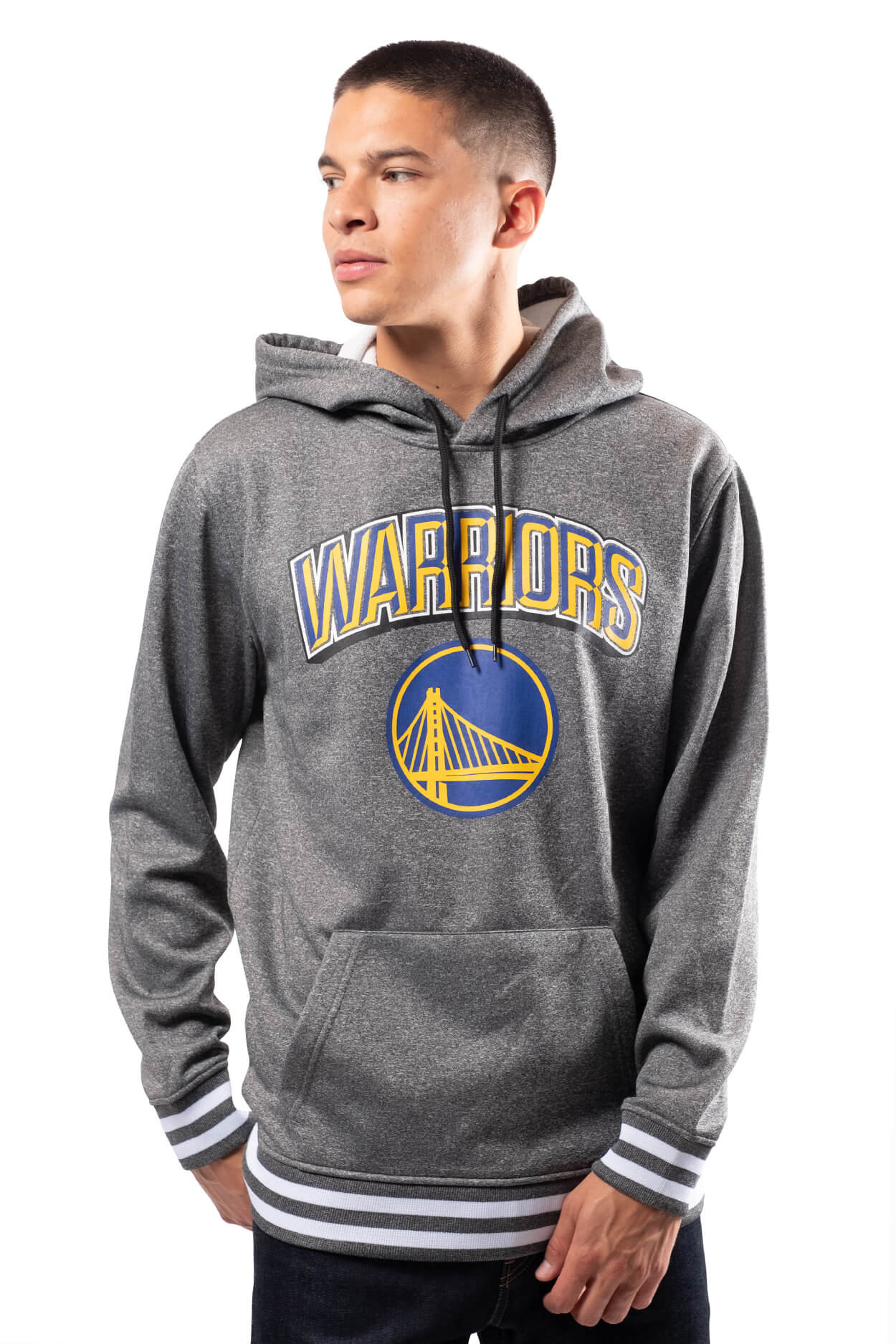 NBA Golden State Warriors Men's Fleece Hoodie Rib Stripe|Golden State Warriors