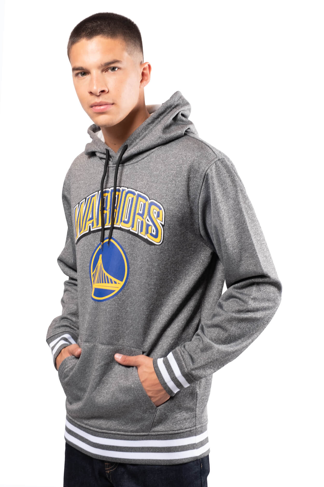 NBA Golden State Warriors Men's Fleece Hoodie Rib Stripe|Golden State Warriors