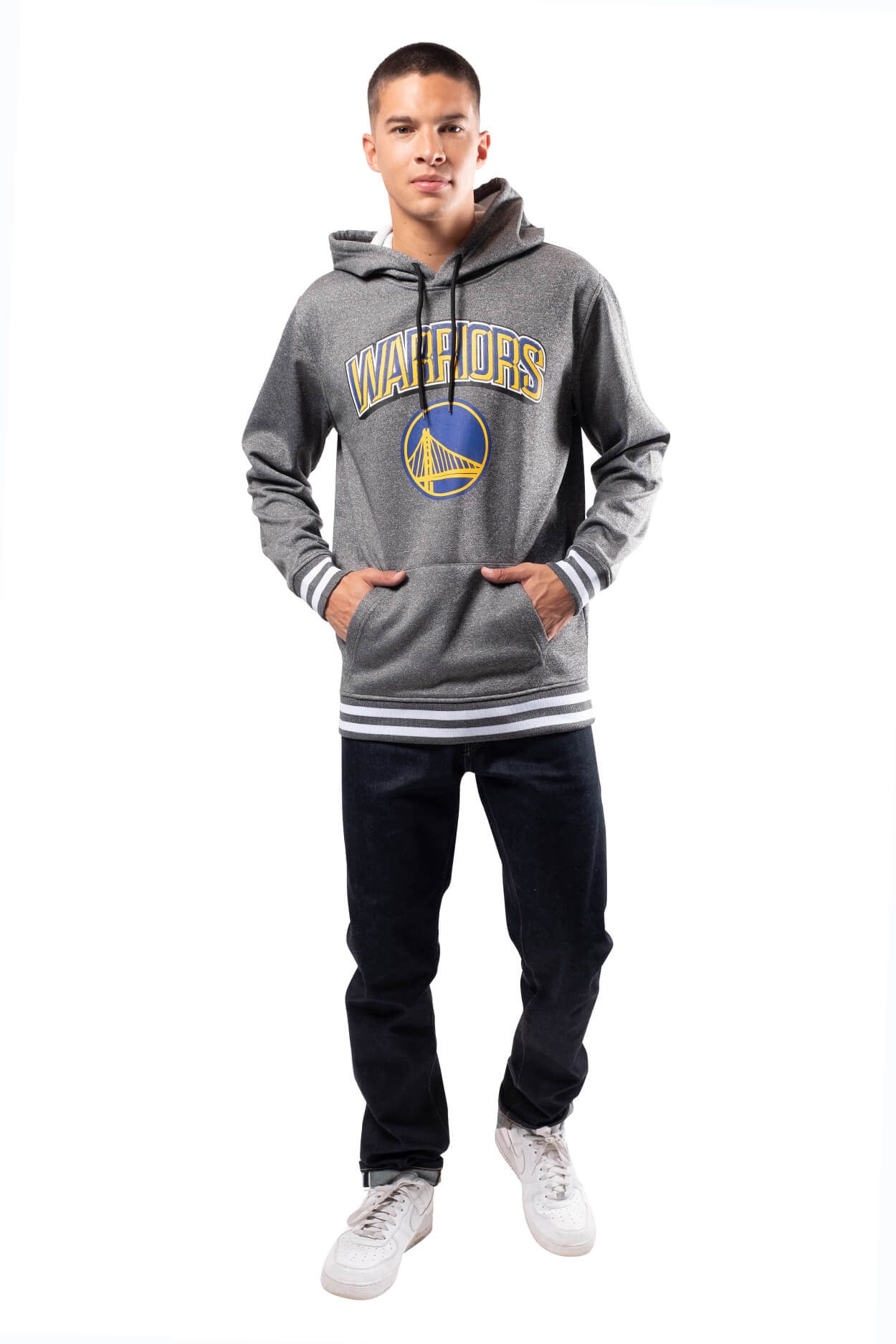NBA Golden State Warriors Men's Fleece Hoodie Rib Stripe|Golden State Warriors