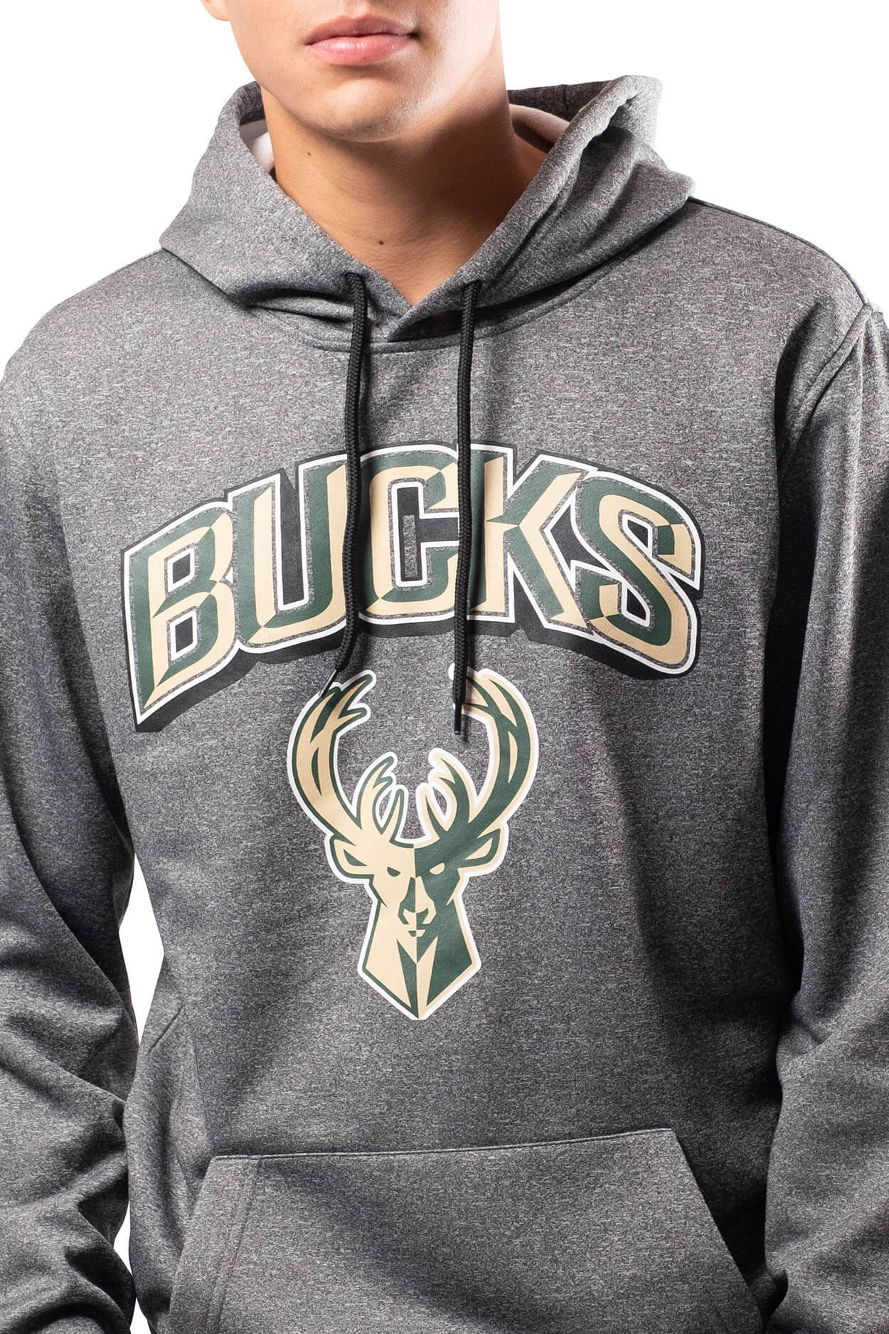NBA Milwaukee Bucks Men's Fleece Hoodie Rib Stripe|Milwaukee Bucks