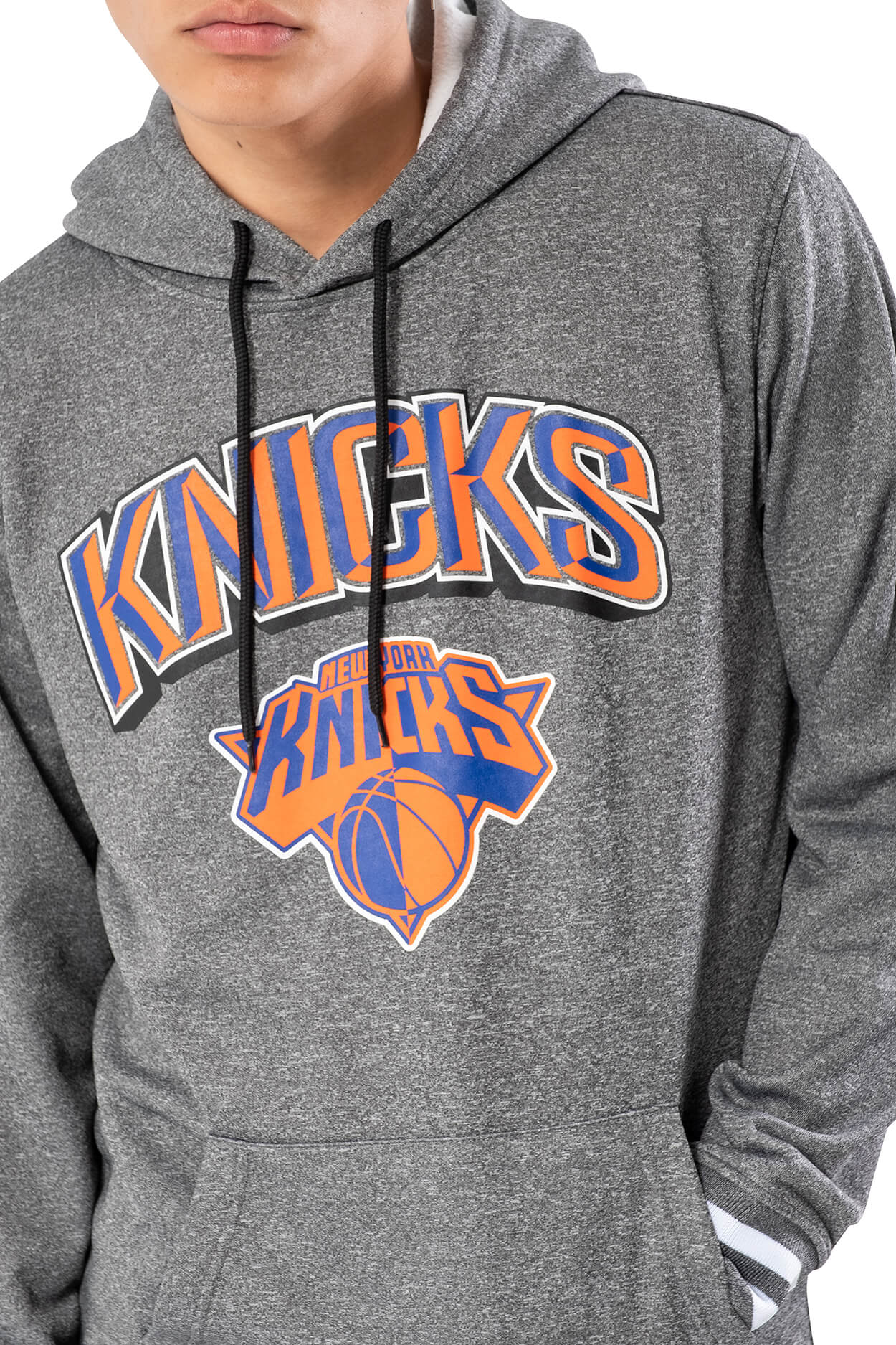 NBA New York Knicks Men's Fleece Hoodie Rib Stripe|New York Knicks