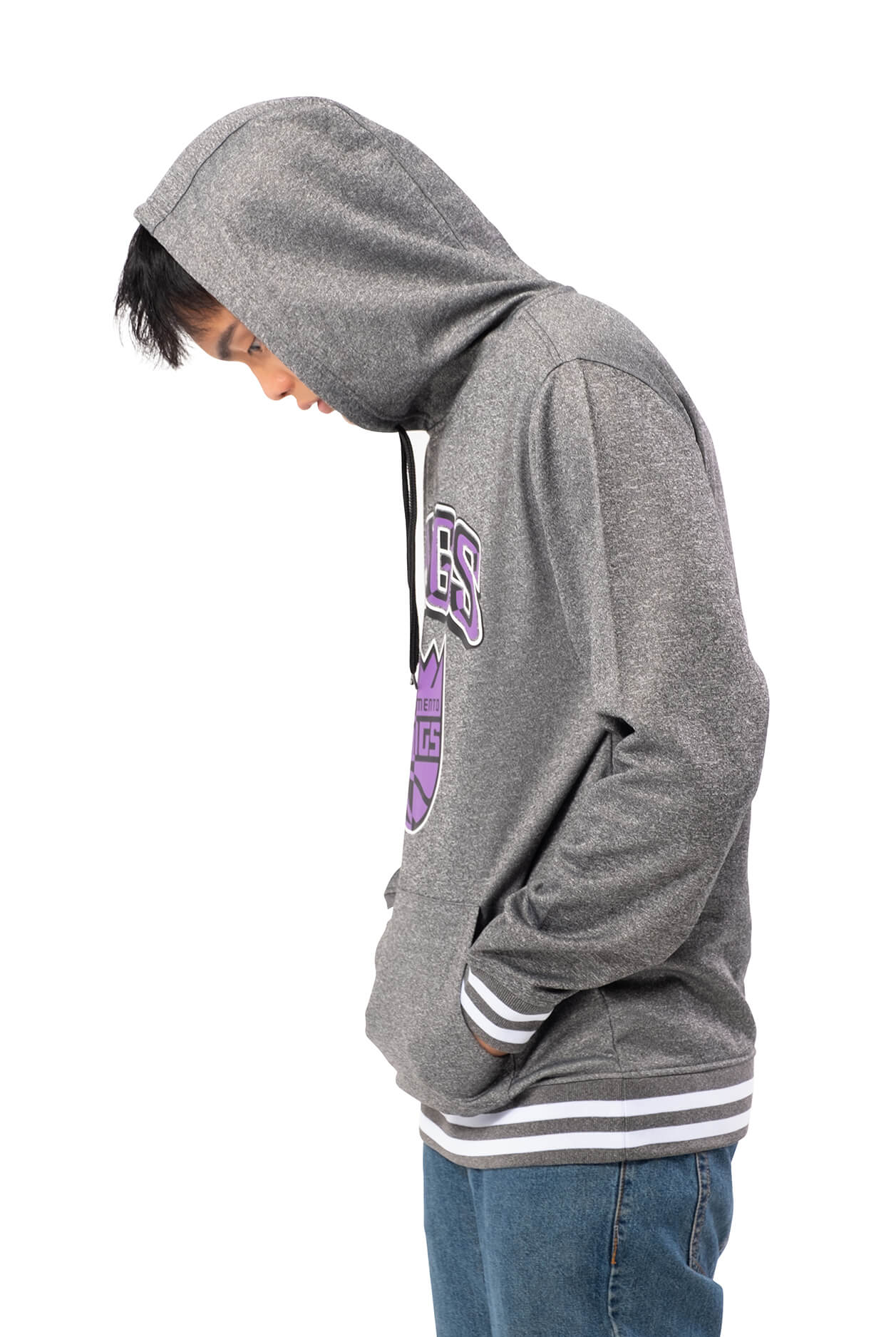 NBA Sacramento Kings Men's Fleece Hoodie Rib Stripe|Sacramento Kings