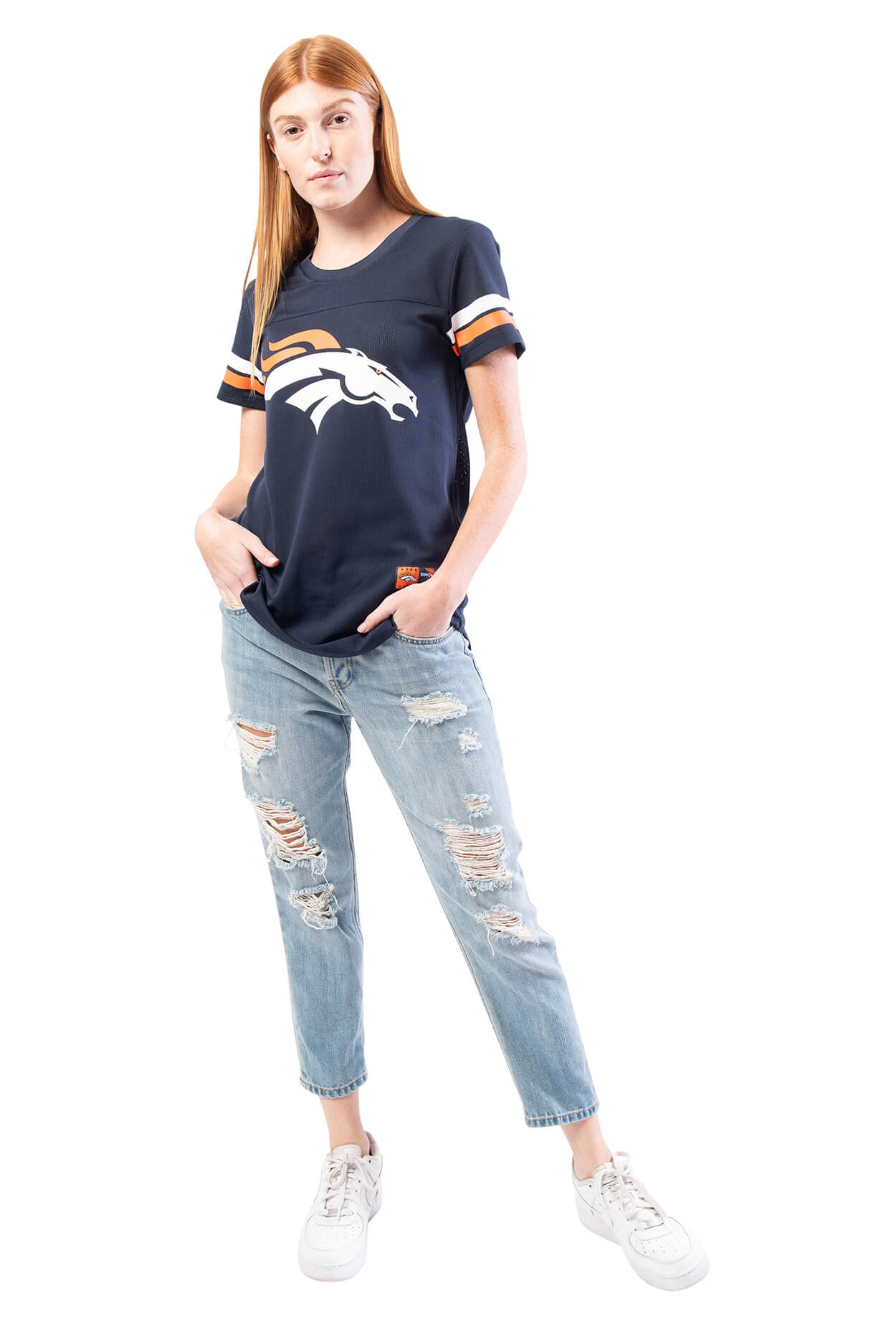 NFL Denver Broncos Women's Varsity Stripe Tee|Denver Broncos