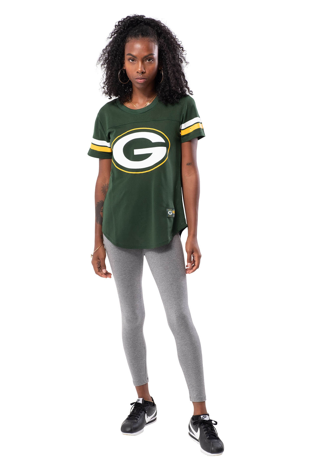 NFL Green Bay Packers Women's Varsity Stripe Tee|Green Bay Packers