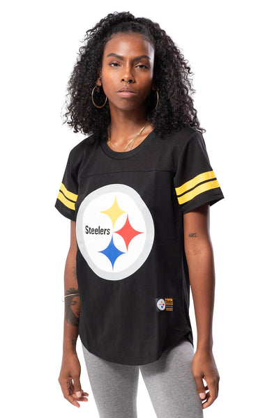 NFL Pittsburgh Steelers Women's Varsity Stripe Tee|Pittsburgh Steelers