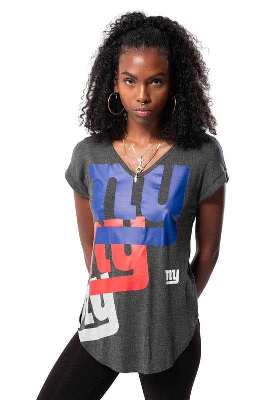 NFL New York Giants Women's V-Neck Tee|New York Giants - UltraGameShop