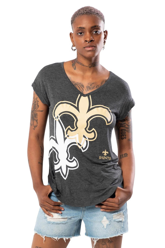 NFL New Orleans Saints Women's V-Neck Tee|New Orleans Saints - UltraGameShop