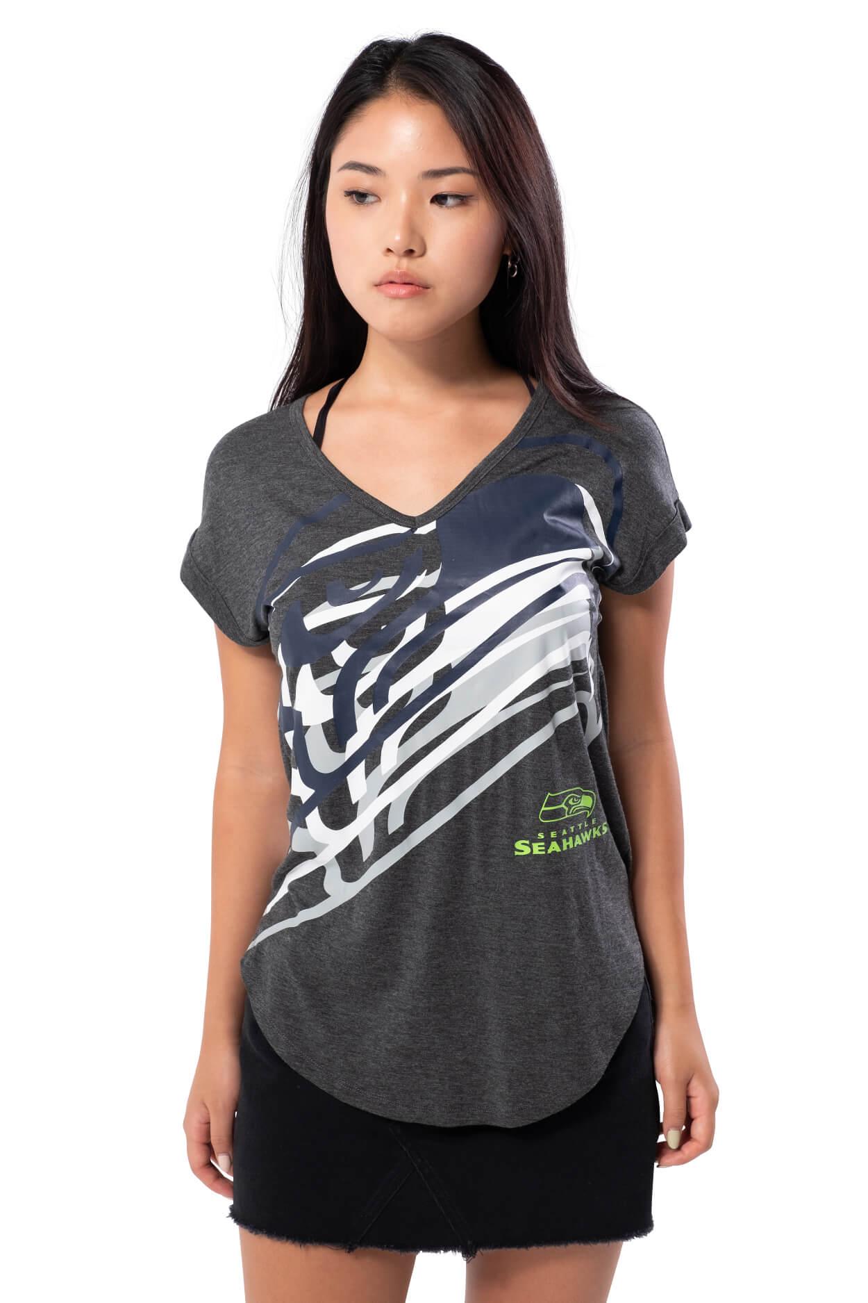 NFL Seattle Seahawks Women's V-Neck Tee|Seattle Seahawks - UltraGameShop